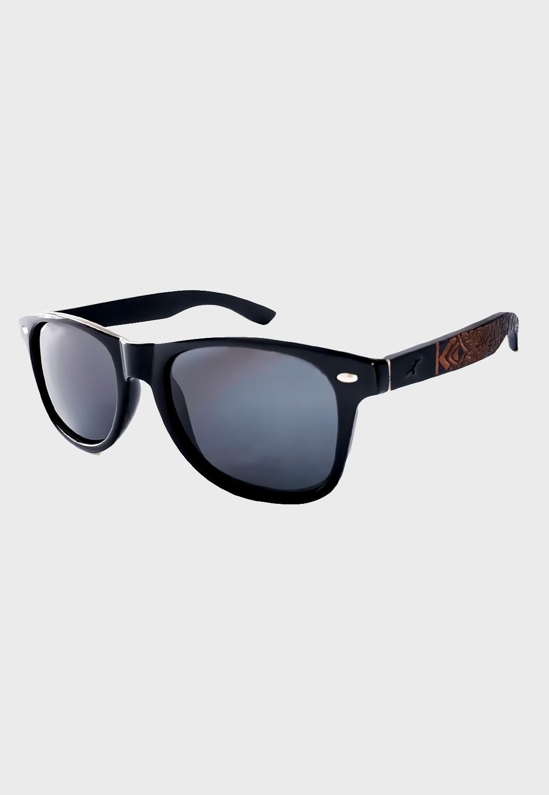 Lentes De Sol Varilla De Madera Curtiduría Negro Niba