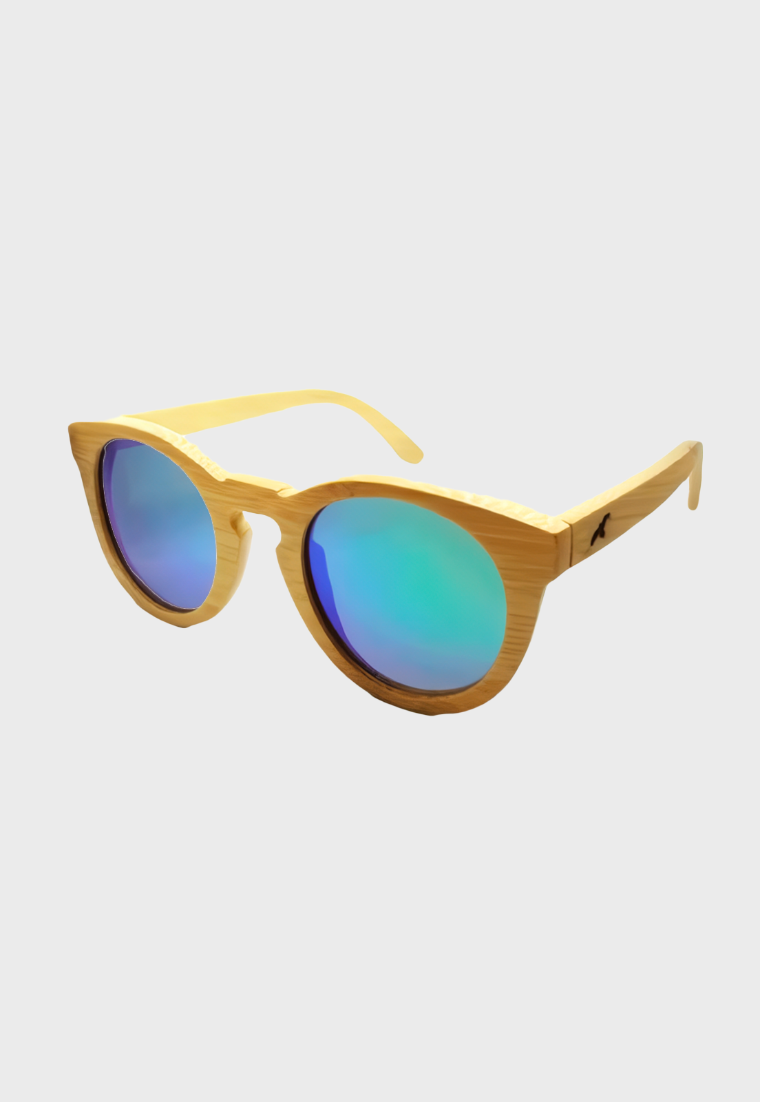 Lentes De Sol De Madera Bambú Tricao Azul Niba