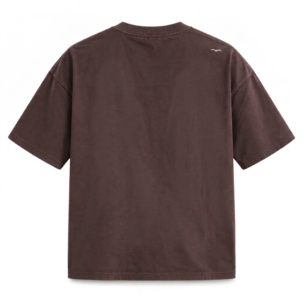 Polera Manga Corta Hombre Oversize Quirilluca Café Niba