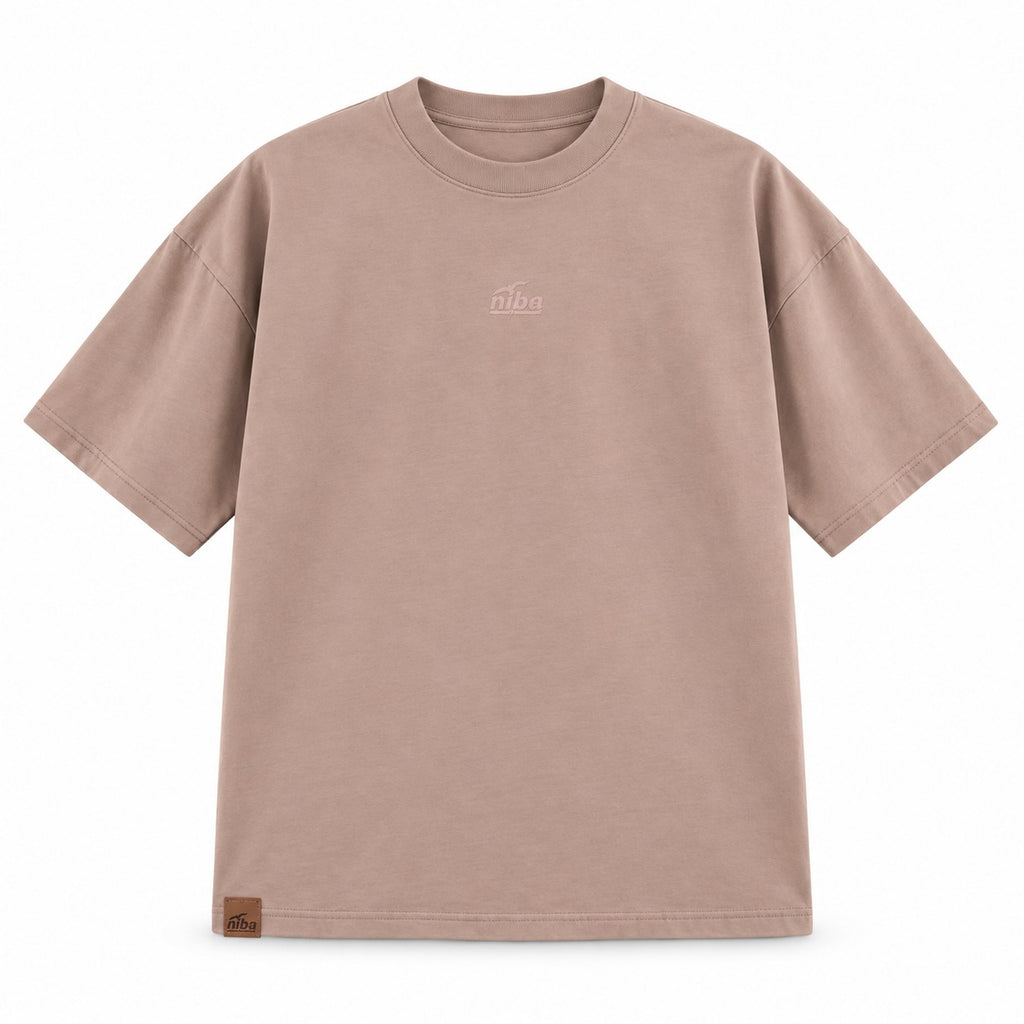 Polera Manga Corta Hombre Oversize Quirilluca Beige Niba