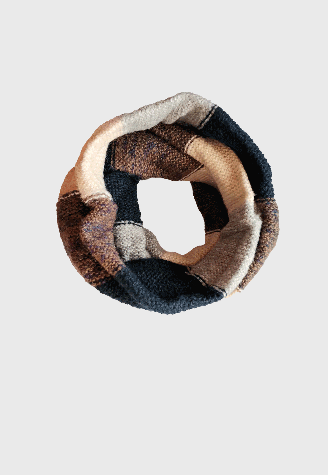 Bufanda De Lana Circular Azul Celestes Beige Niba - imagen 2