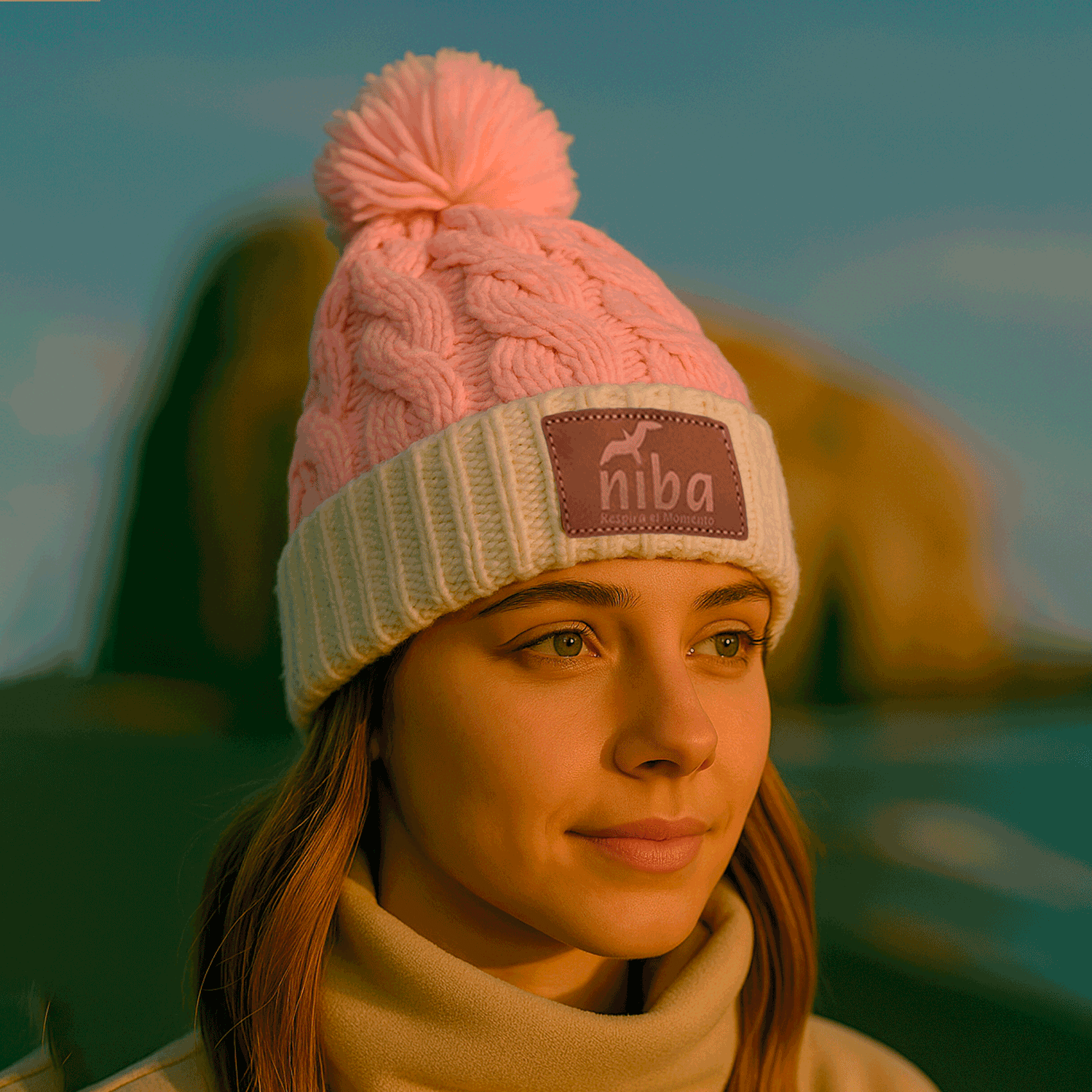 Gorro De Lana Radal Blanco / Rosa Niba - imagen 3