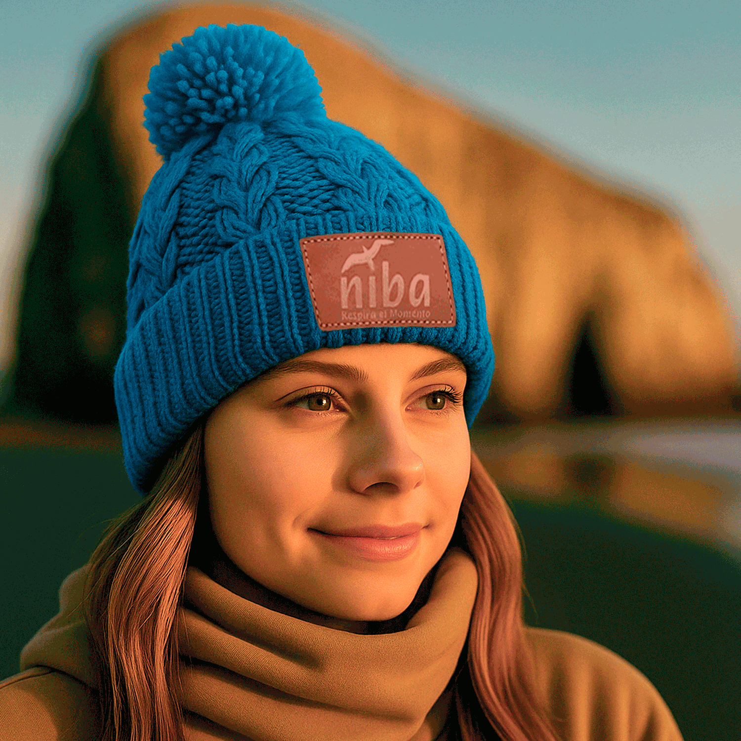 Gorro De Lana Yacal Azul Oceano Niba - imagen 3