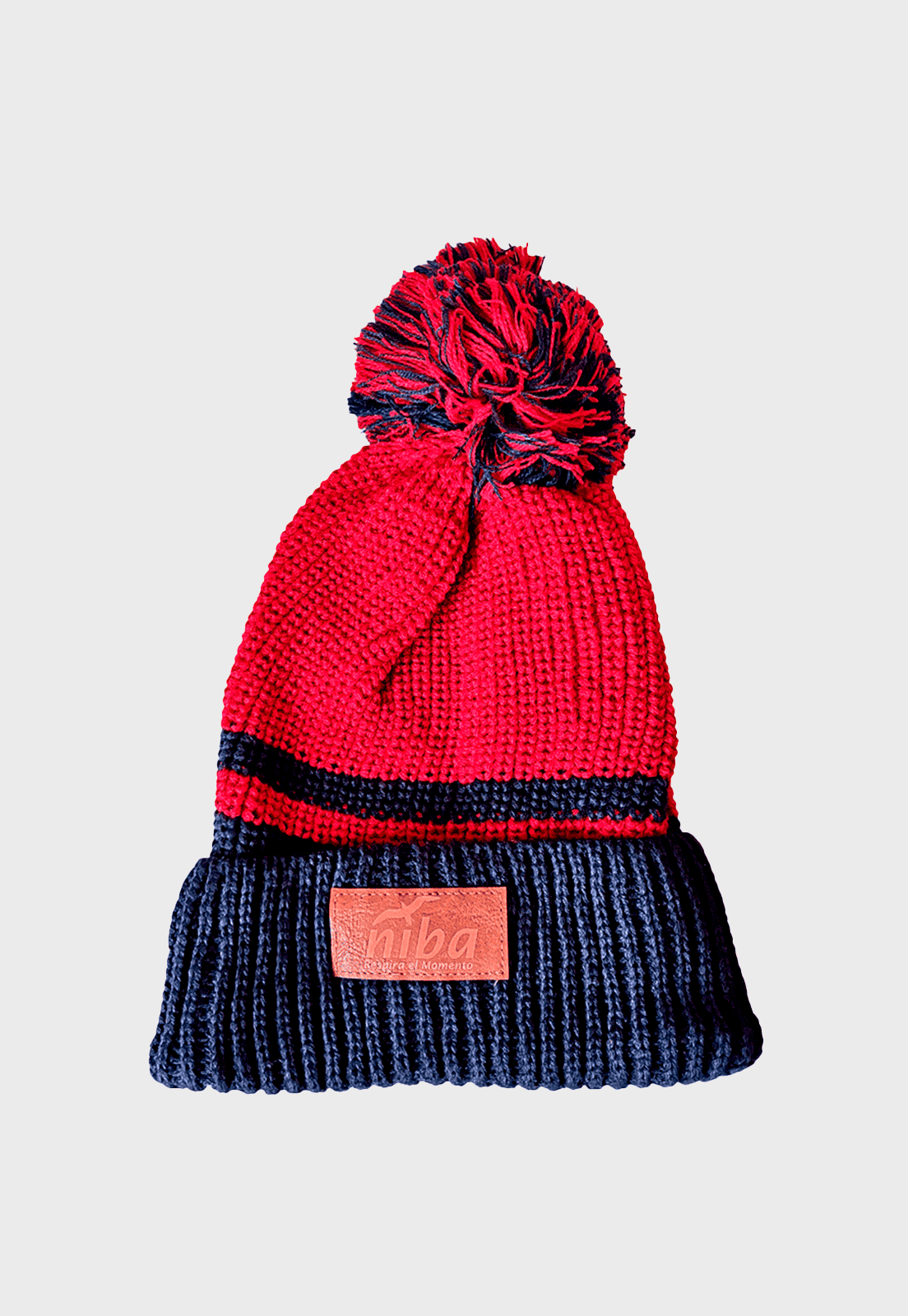 Gorro De Lana Laguna Dial Azul/Rojo Niba