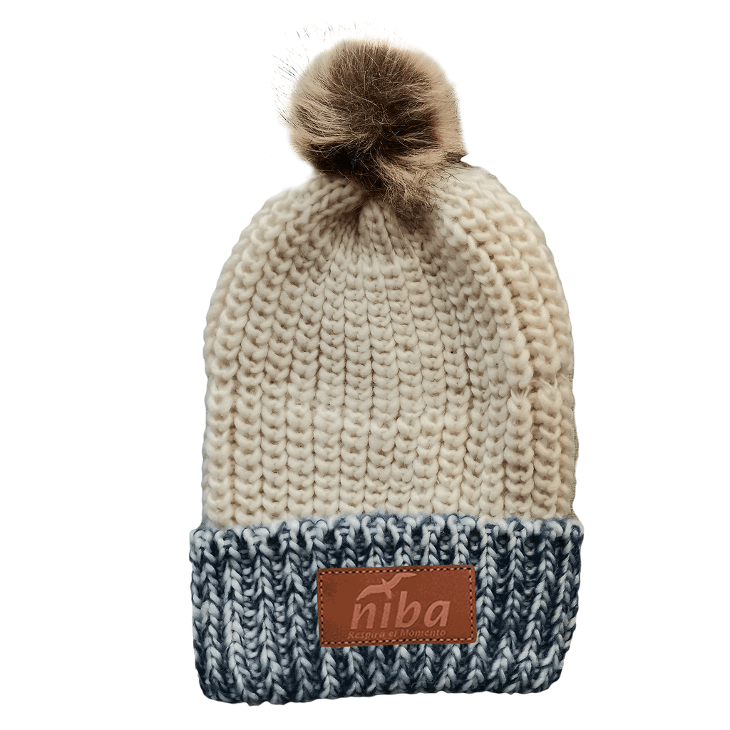 Gorro de lana Enladrillado Celeste/Blanco Niba - imagen 2