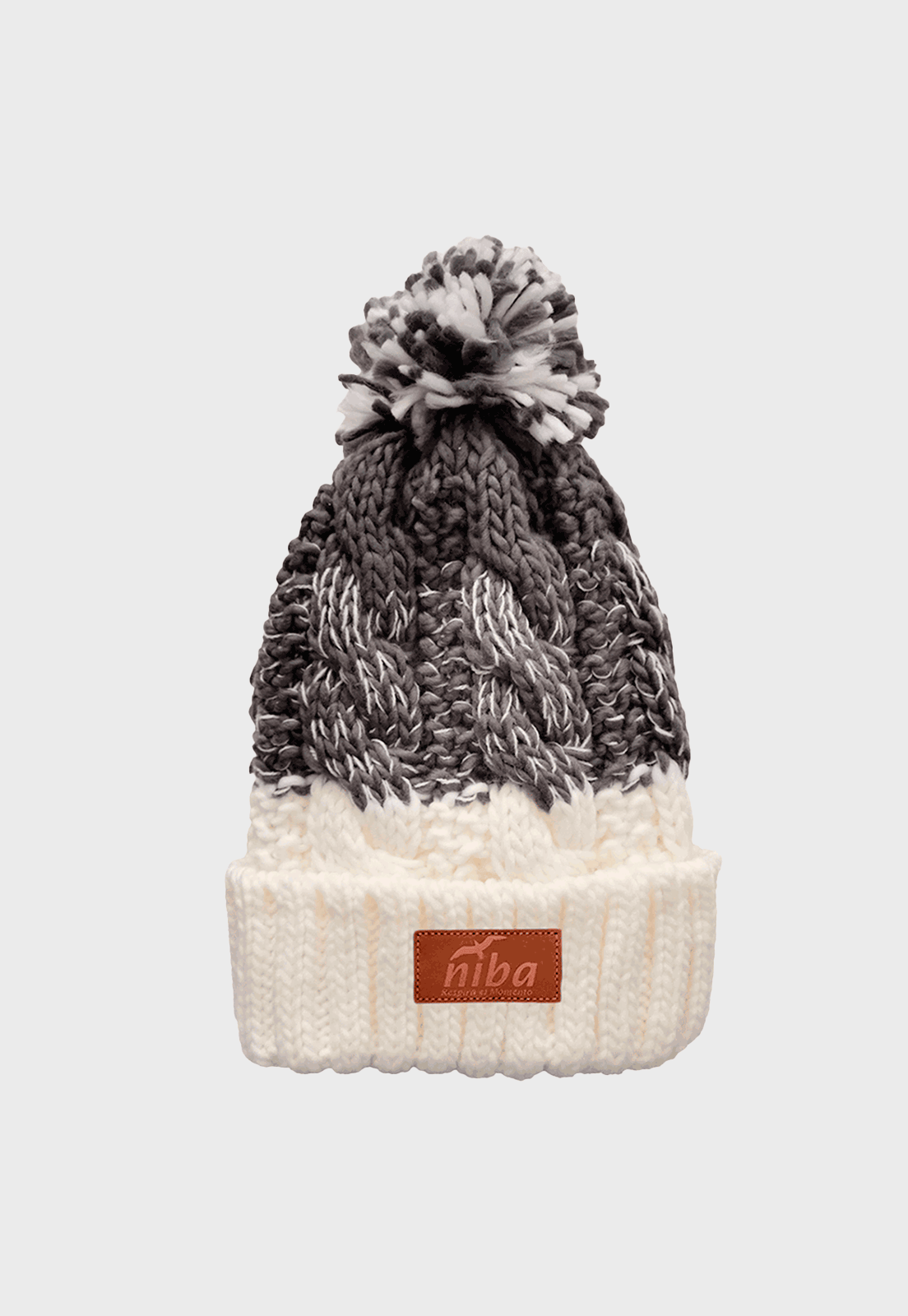 Gorro De Lana Radal Blanco / Gris Niba - imagen 3