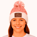 Gorro De Lana Radal Blanco / Rosa 2 Niba
