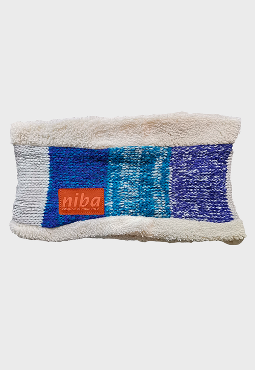 Bufanda Cuello De Lana Circular Azul Celeste Niba - imagen 2