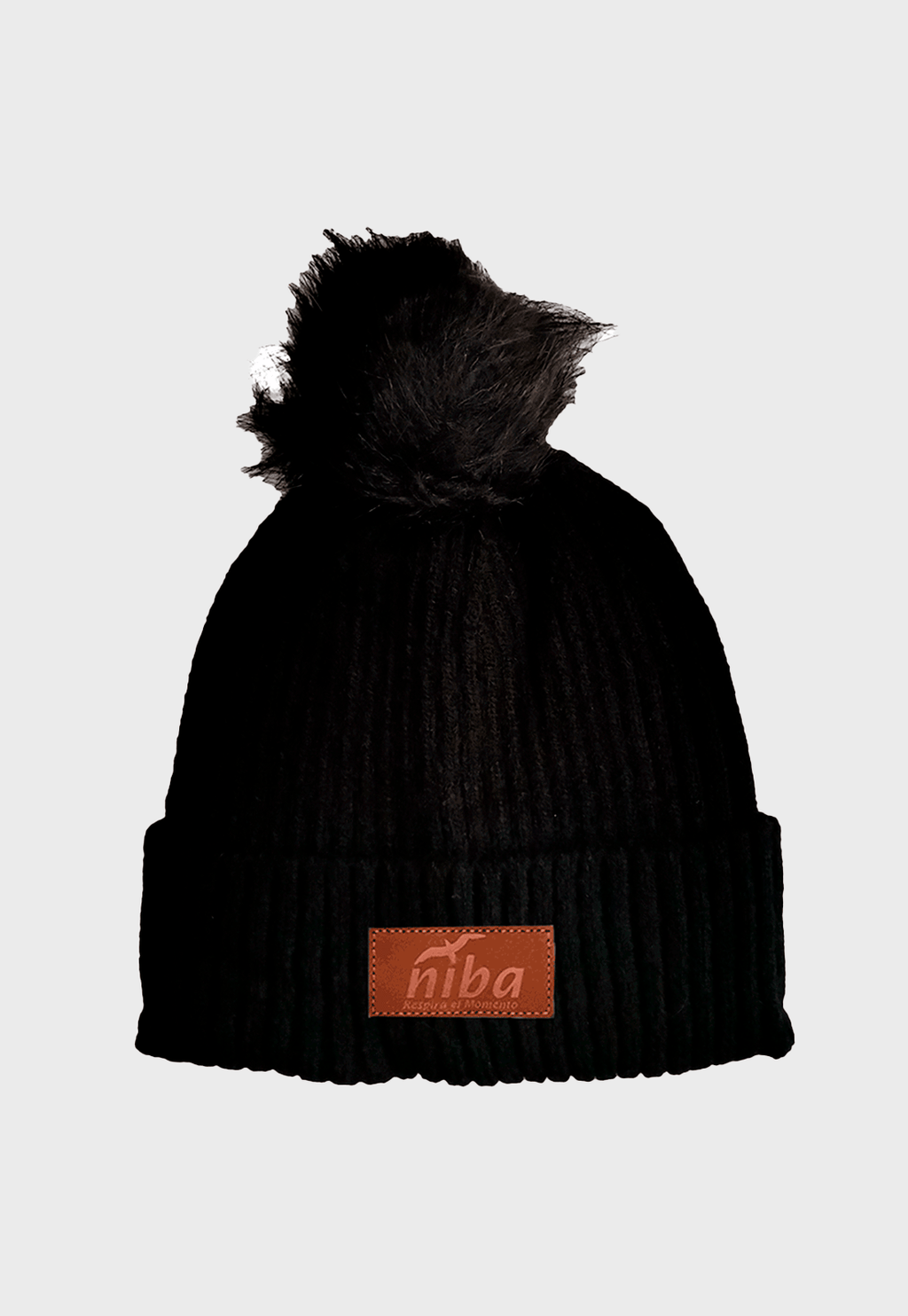 Gorro De Lana Endrillado 2 Negro Niba