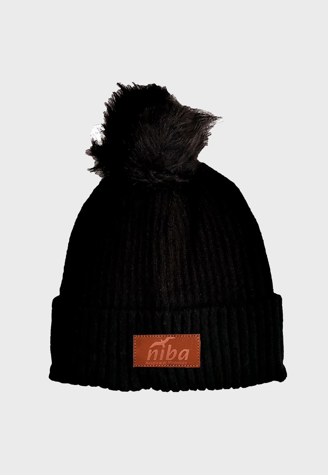 Gorro De Lana Endrillado 2 Negro Niba
