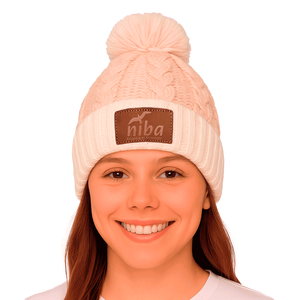 Gorro De Lana Radal Blanco / Beige Niba