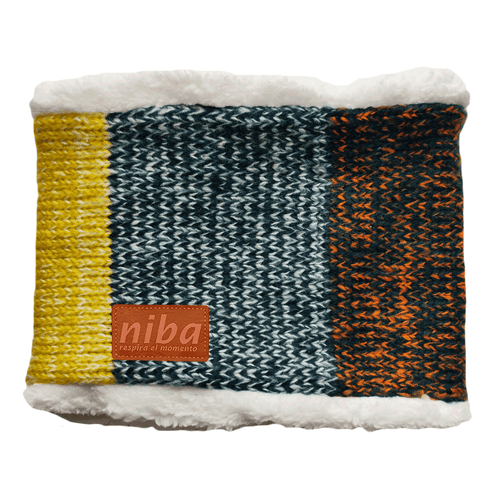 Bufanda Cuello De Lana Circular Amarillo Azul Niba